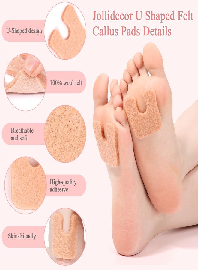 Jollidecor Callus Cushions U Shaped Felt Callus Pads Self Adhesive Foot Pads, 72Pcs Keep Calluses from Rubbing on Shoes Adhesive Pads for Men and Women, Brown - Image 5